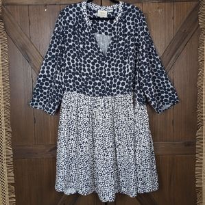 Anthropologie Maeve 3x blue dot dress